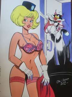 Jacot, Christian | Jacot, Christian - Dessin original couleur - Hommage à Walthéry et Franquin - (2022) | Catawiki