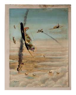 WWII "Dogfight" Original Painting | Guernseys