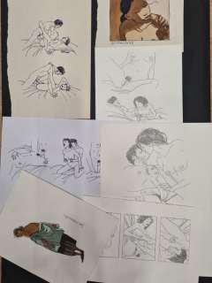 Alessandra | BD érotique - Alessandra, Joël - 7 Dessins originaux en couleur - Escales en Femmes inconnues - (2014) - (2014) | Catawiki