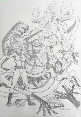 SERGIO DAVILA ILUSTRACION A3 FANTASTIC FOUR | todocoleccion (Buy It Now)