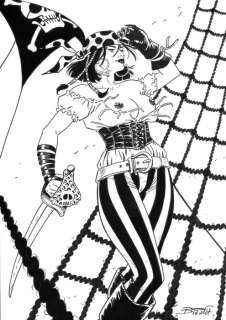 Elisabetta Barletta | E. Barletta - illustrazione originale "Lady pirate" - Page volante - Exemplaire unique (2023) | Catawiki