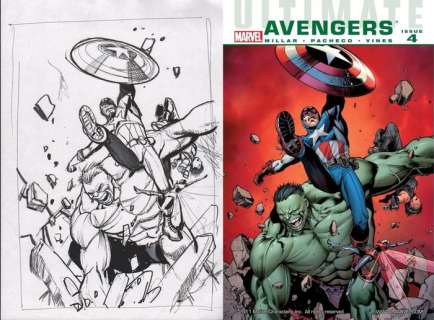 Pacheco, Carlos | Ultimate Avengers 4 - - Original preliminary drawing - Cover - - (2009) | Catawiki