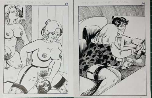 Marc Random | LOVE STORY 204 - Viñeta erótica n23 y n24, envío gratis - (1970) | Catawiki