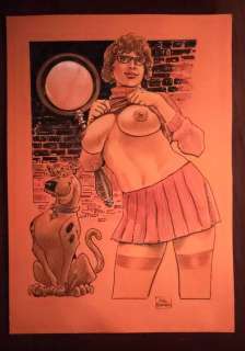 Luca Raimondo | L. Raimondo - illustrazione originale "Sexy Velma - Scooby-Doo" - Page volante - Exemplaire unique - (2023) | Catawiki