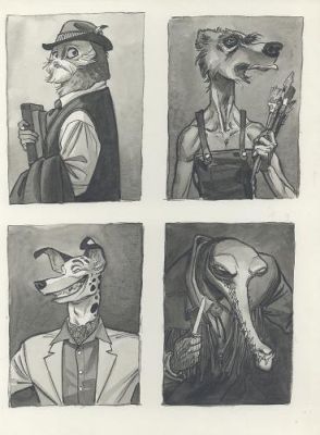 Juanjo Guarnido | Blacksad, Tome 3, Âme Rouge, illustrations de personnages | Galerie 9ème Art