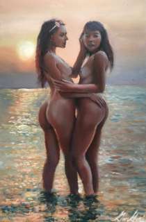 Barbeni | BarBeni - Original Impressionism painting - An inevitable attraction -Size: 35*22*1 cm | Catawiki