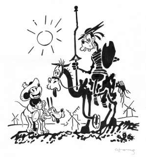 Tony Fernandez, Disney Artist | Mickey Mouse, Pluto and Goofy Inspired by Pablo Picasso’s Don Quixote (1955) - Large 0riginal Drawing - 70 x 50 cm - Tony Fernandez - Original Artwork | Catawiki