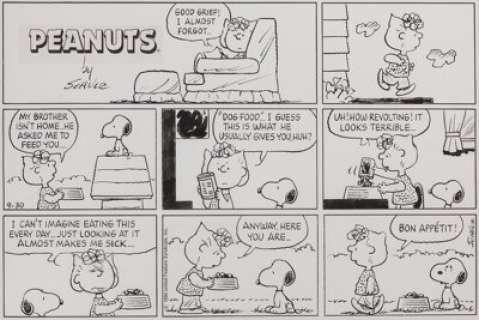 Charles Schulz Peanuts Sunday Comic Strip Original Art dated 9-30-90 (United Feature Syndicate, 1990). - | Heritage