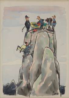 CLAUDE (CLAUDE SMITH) (American, 1913-2003) Playboy cartoon illustration, c. 1955 Ink and watercolor on board -