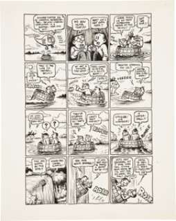 Robert Crumb Yellow Dog #13/14 "Chuck and Bob in Ups and Downs" Page 2 Original Art (Print Mint, -