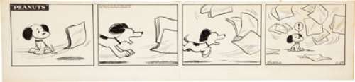 Charles Schulz Peanuts Snoopy Daily Comic Strip Original Art dated 1-23-54 (United Feature Syndicate, 1954). - | Heritage