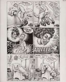 Robert Crumb Hup #4 "Mr. Natural & Flakey Foont in A Bitchin’ Bod" Page 6 Original Art (Last - | Heritage