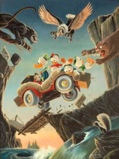 Carl Barks Vacation Panel Painting Original Art (1972). The first painting in the large format (18" x -