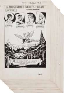 Alex Blum Classics Illustrated #87 Midsummer Night‘s Dream Complete 44-page Story Original Art (Gilberton, 1951). -