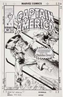 Rik Levins and Danny Bulanadi Captain America #409 Cover Original Art (Marvel, 1992). With his former partner by -