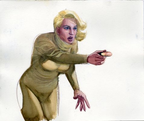 Steve Rude | Sundra Shooting Double-sided Watercolor | Steve Rude