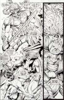 Rob Liefeld X-Force #2 Page 22 Original Art (Marvel, 1991). On a field training exercise, Shatterstar confronts -