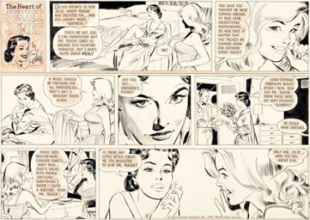 Stan Drake The Heart of Juliet Jones Sunday Comic Strip Original Art dated 6-26-66 (King Feature Syndicate, 1966). -