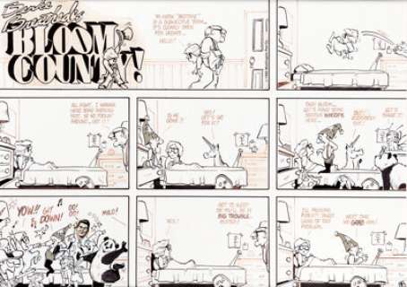 Berke Breathed Bloom County Sunday Comic Strip Original Art (Washington Post Co., 1982). Any fan of Bloom County knows -