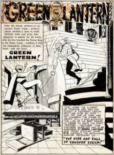 Irwin Hasen and John Belfi All-American Comics #85 Green Lantern Sportsmaster Splash Page 1 Original Art (DC, 1947). -