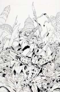 Brandon Peterson and Batt (Matt Banning) Medieval Spawn Withchblade #2 Cover Original Art (Image, 1996). The darkest -