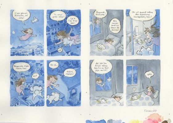 Marie Kerascoët | Nunuche,Tome 1, Sage comme un nuage, Planche 66-67 | Galerie 9ème Art
