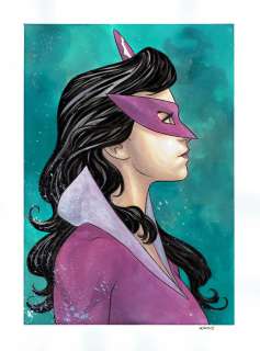 Mike McKone - star sapphire watercolor bust dc green lantern