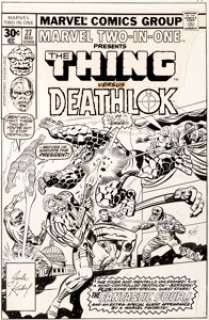 Jack Kirby and Joe Sinnott Marvel Two-In-One #27 Cover Fantastic Four and Deathlok Original Art (Marvel, 1977). -
