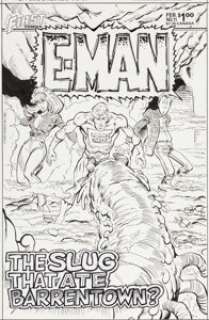Joe Staton E-Man #11 Cover Nova Kane Original Art (First, 1984). E-Man was a very clever book with great puns -
