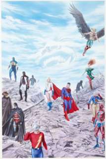 Alex Ross Justice Society of America #14 Cover Painting Original Art (DC, 2008). A simply gorgeous painted - | Heritage