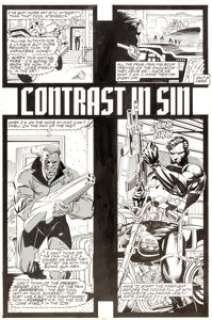 Jim Lee, Al Milgrom, and Don Hudson Punisher: War Journal #12 Title Page 2 Original Art (Marvel, 1989). Carl -