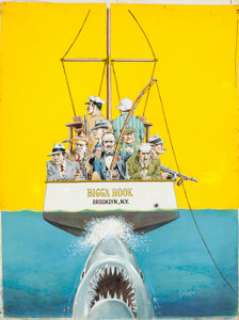John Severin Cracked Magazine #131 Cover Painting Original Art (Major Publications, 1976). Jaws takes a -