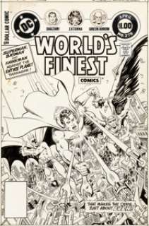 George Perez and Romeo Tanghal World‘s Finest Comics #278 Cover Original Art (DC, 1982). One of DC‘s -
