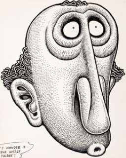 Basil Wolverton Jest Gag Cartoon Original Art (Humorama, 1953). "I Wonder If She Wears Falsies?" is - | Heritage