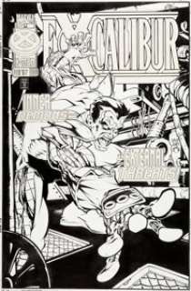 Casey Jones Excalibur #106 Cover Original Art (Marvel, 1997)....