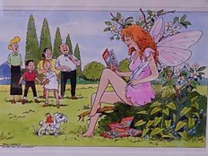 Paul Geerts - Paul Geerts - Suske en Wiske - originele Aquarel-tekening " De Fee van de Inspiratie" - (Jaren ‘ 90)