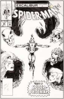 Mark Bagley and Al Milgrom Spider-Man #25 Cover Excalibur Original Art (Marvel, 1992). The Excalibur team -