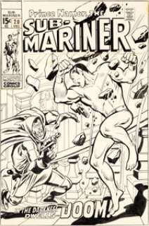John Buscema and Johnny Craig Sub-Mariner #20 Cover Doctor Doom Original Art (Marvel, 1969)....
