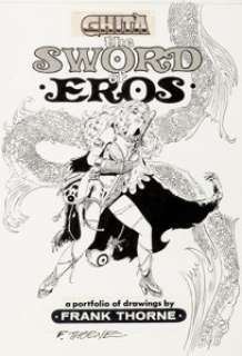 Frank Thorne Ghita: The Sword of Eros Portfolio Cover Original Art Cover (Blackthorne Publishing, 1985)....