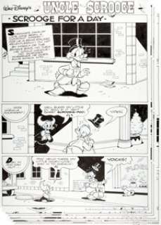 William van Horn KÃ¡cer Donald [Donald Duck] #2008-12 Complete 8-Page Story "Scrooge For A Day" Original Art (Egmon... (Total: 8 Items)