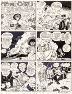 Jamie Hewlett | Deadline #46 "Tank Girl" Complete 9-Page Story "The Fall and Rise and Fall and the Ship In the Bottle" Original Art (Deadline Publications, 1992). | Heritage