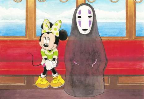 Jordi Juan Pujol | Minnie Mouse Tribute to "Spirited Away" by Hayao Miyazaki - Original Painting - Jordi Juan Pujol - Watercolor Art - Hand Made Paper - Original Artwork | Catawiki