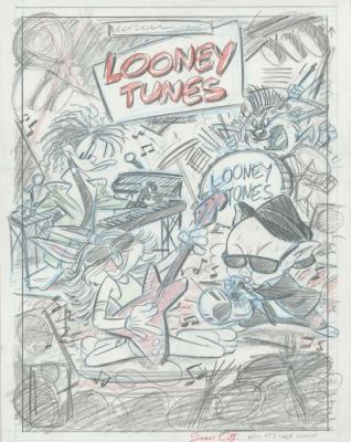 Juan Ortiz | Crayonné de couvertur, Looney Tunes | Galerie 9ème Art