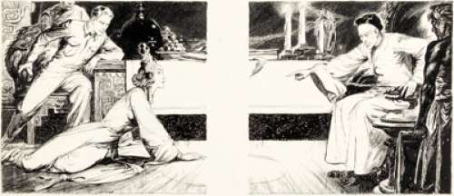 John R. Flanagan Collier‘s 6-24-33 "Fu Manchu‘s Bride" Part 8 Illustration Original Art (Crowell Publishing Co., 1...