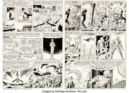 Jack Kirby and Dick Ayers Strange Tales #101 Pages 2-3 Fantastic Four Origin Recap Original Art (Marvel, -