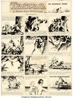 Hal Foster Tarzan#216 Sunday Comic Strip Original Art dated 4-28-35 (United Feature Syndicate, 1935).... | Heritage