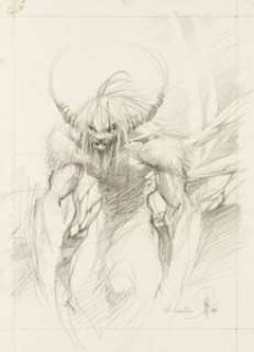 Alberto Varanda La Créature Illustration originale (Non Datée)....