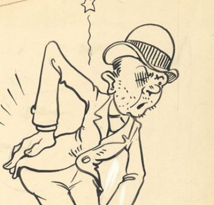 Carlson- "EXPRESSIVE ACTION" Original Puzzle Page Art | Russ Cochran