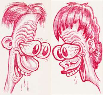 Basil Wolverton "Eyes For You" Unpublished Greeting Card Illustration Original Art Group of 2 (Barker Greeting Cards, c. 1956)... (Total: 2 Original Art) | Heritage