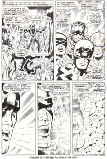 Jack Kirby and Joe Sinnott - Fantastic Four #83 Story Page 6 Inhumans Original Art (Marvel, 1969).